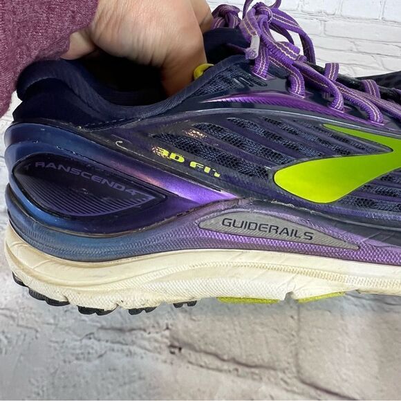 Brooks Transcend 4 Women’s Size 9.5 Peacoat/Iridesium/Lime Punch Running Shoes - Picture 7 of 11